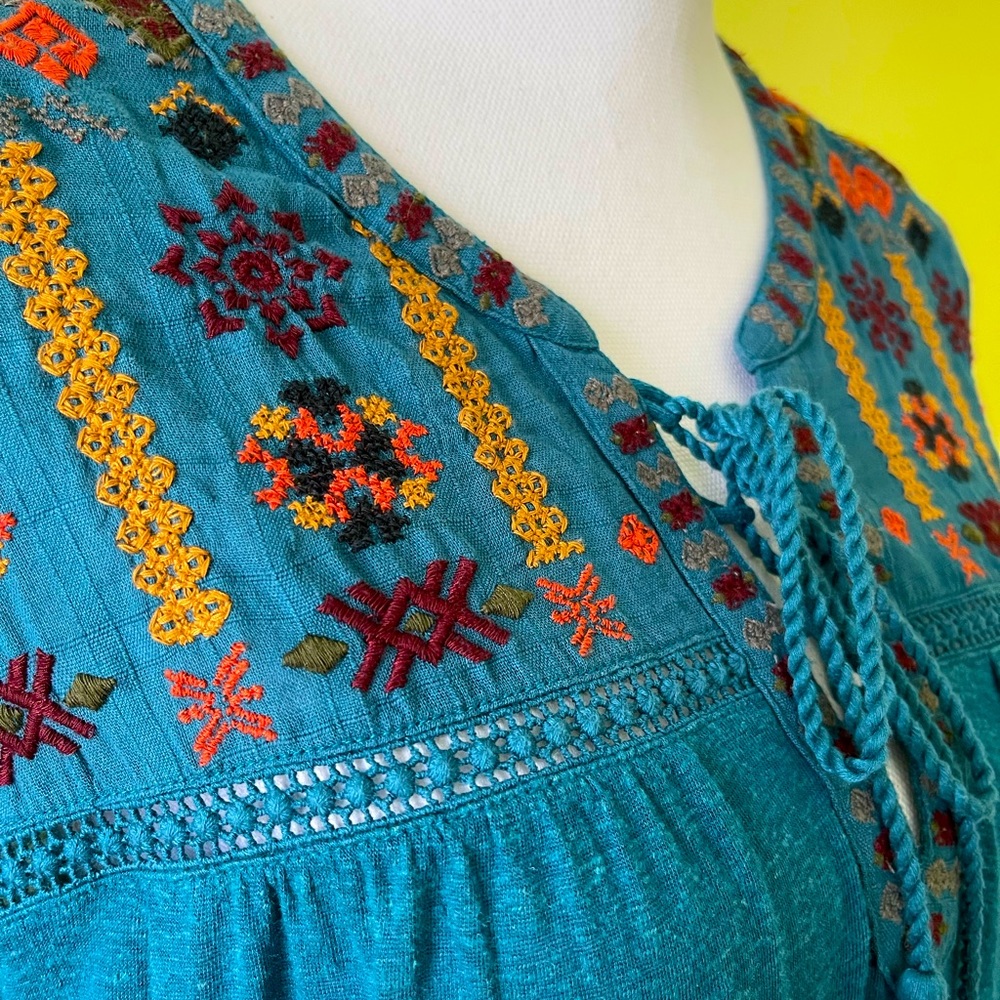 Embroidered Peasant Tunic